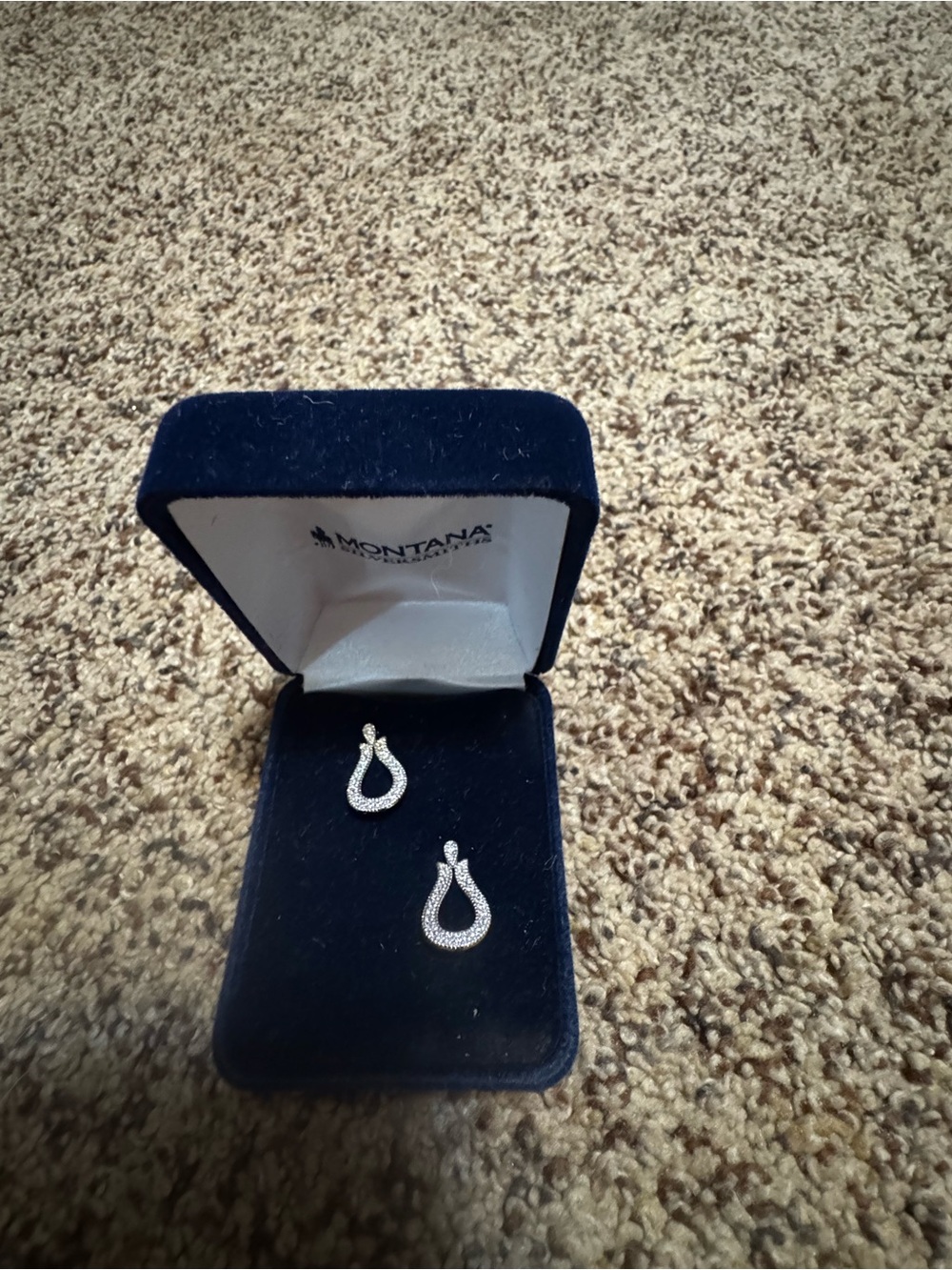 Montana Silversmiths Silver Pavé Loop Drop Earrings